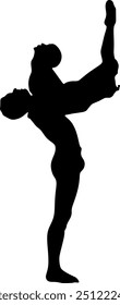 Illustration silhouettes in professional ballet dance drawing art