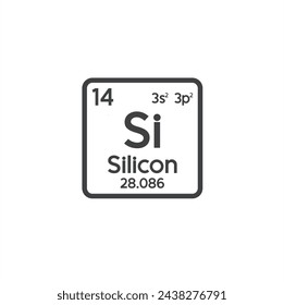 ilustración de silicio, icono de silicio, arte vectorial.