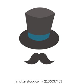 Illustration of silk hat and mustache