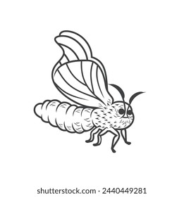 illustration of silkworm cocoon, vector art.