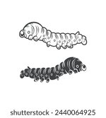 illustration of silkworm, silkworm drawing, vector art.