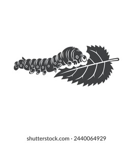 Illustration der Seidenraupe, Seidenraupenzeichnung, Vektor-Kunst.