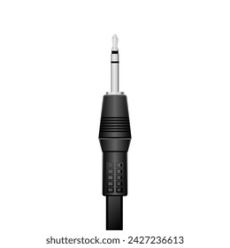 It is an illustration of a silver 3.5mm stereo mini plug.