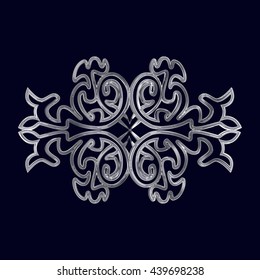 Illustration of silver asian patterned ornament