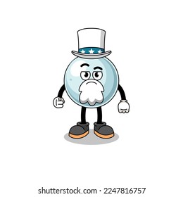 Illustration of silver ball cartoon with i want you gesture , character design