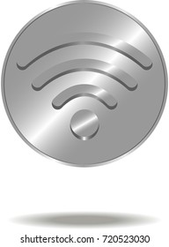 illustration of a silver coin with a wi-fi icon