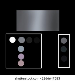 illustration of a silver color palette. The palette consists of a range of shades of silver, from light to dark