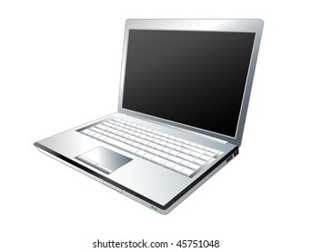 Illustration Silver Laptop Computer Stock Vector (Royalty Free ...