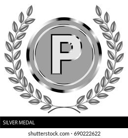 Illustration of silver medals, vector data, ranking image of point giving, for Internet mail order