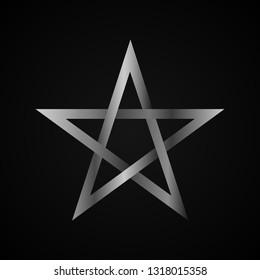 Illustration of a silver pentagram.