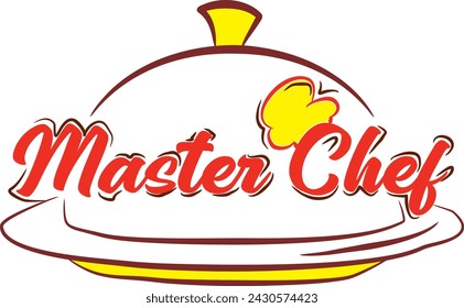 ilustración de la fuente de plata con el texto de maestro chef