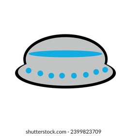 ilustración de un ufo plateado