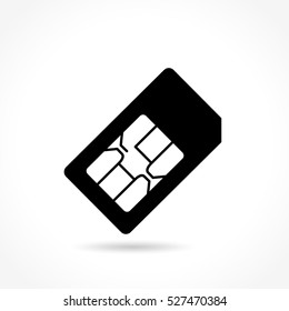 Illustration of sim card icon on white background