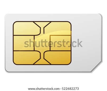Illustration of sim card on white background