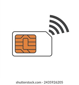 illustration of sim card, sim card technology.