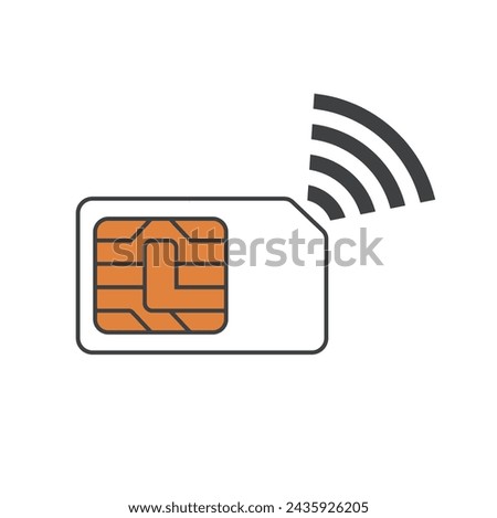 illustration of sim card, sim card technology.
