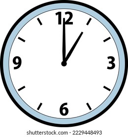 Ilustración de un reloj simple de la mano de la 1 en punto