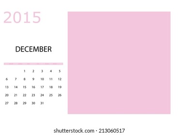 An Illustration of a Simple 2015 year calendar