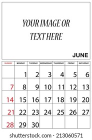 An Illustration of a Simple 2015 year calendar