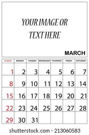 An Illustration of a Simple 2015 year calendar