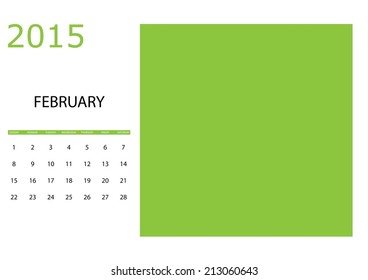 An Illustration of a Simple 2015 year calendar
