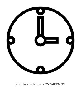 illustration of a simple analog clock icon on a computer, for a timer