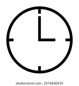 illustration of a simple analog clock icon on a computer, for a timer