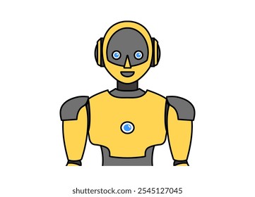 Ilustração de um robô androide simples