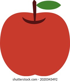 Illustration of a simple apple. 1 piece.