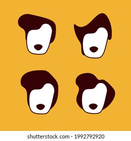 ILLUSTRATION SIMPLE AVATAR FLAT FACE HAND DRAWN DESIGN VECTOR TEMPLATE
