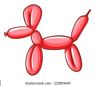 Illustration of a simple balloon creation on a white background 