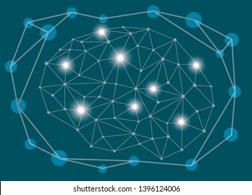 Illustration of a simple and beautiful IT brain