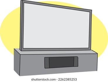 Illustration of a simple and big TV, LCD screen