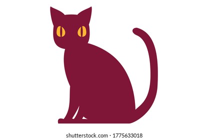 Illustration of a simple black cat sitting
Vector illustration