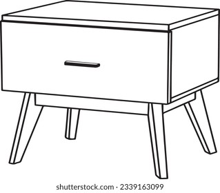 illustration of simple black and white table sketch