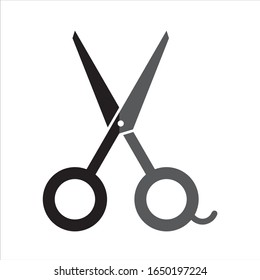 illustration of simple black and white vector scissors icon