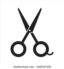 illustration of simple black and white vector scissors icon