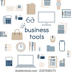 
illustration of simple business tools