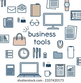 
illustration of simple business tools