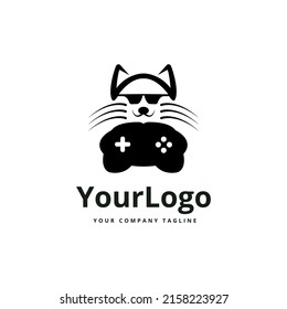 Illustration Simple Character Fox, Logo design Negative Space for Gaming