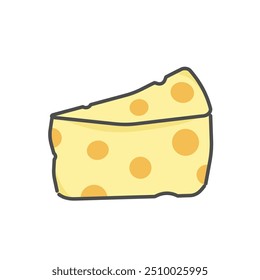 Illustration of simple cheese with holes