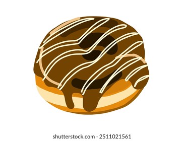 Ilustración de una simple dona de chocolate