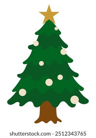 Ilustración de un árbol de Navidad simple sin decoraciones