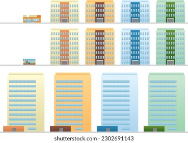 An illustration of a simple cityscape