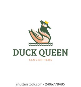 illustration of simple and clean queen of duck