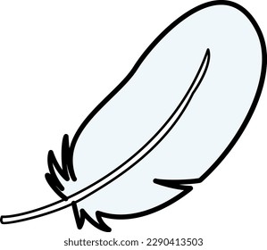 Illustration of a simple and clean white feather