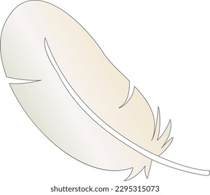 Illustration of a simple and clean white feather