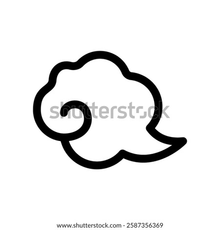 Illustration of Simple Cloud Icon in Black Outline Style