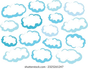 Illustration of simple clouds : set