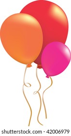 illustration of a simple coloured bunch of balloons